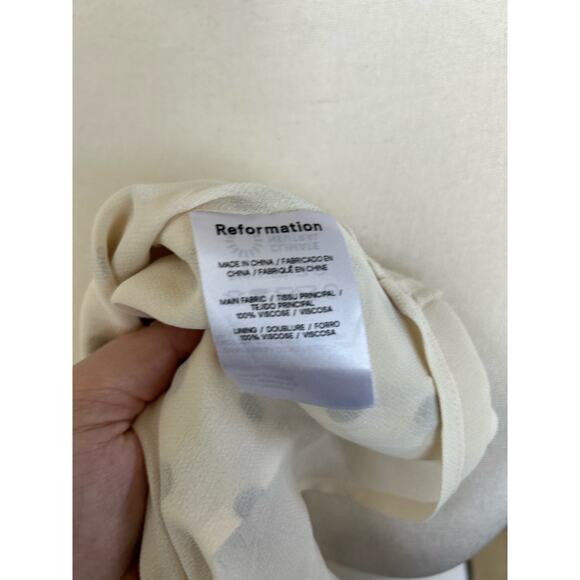 Reformation Zaria Portofino White & Black Polka Dot Mini Dress - Picture 5 of 6